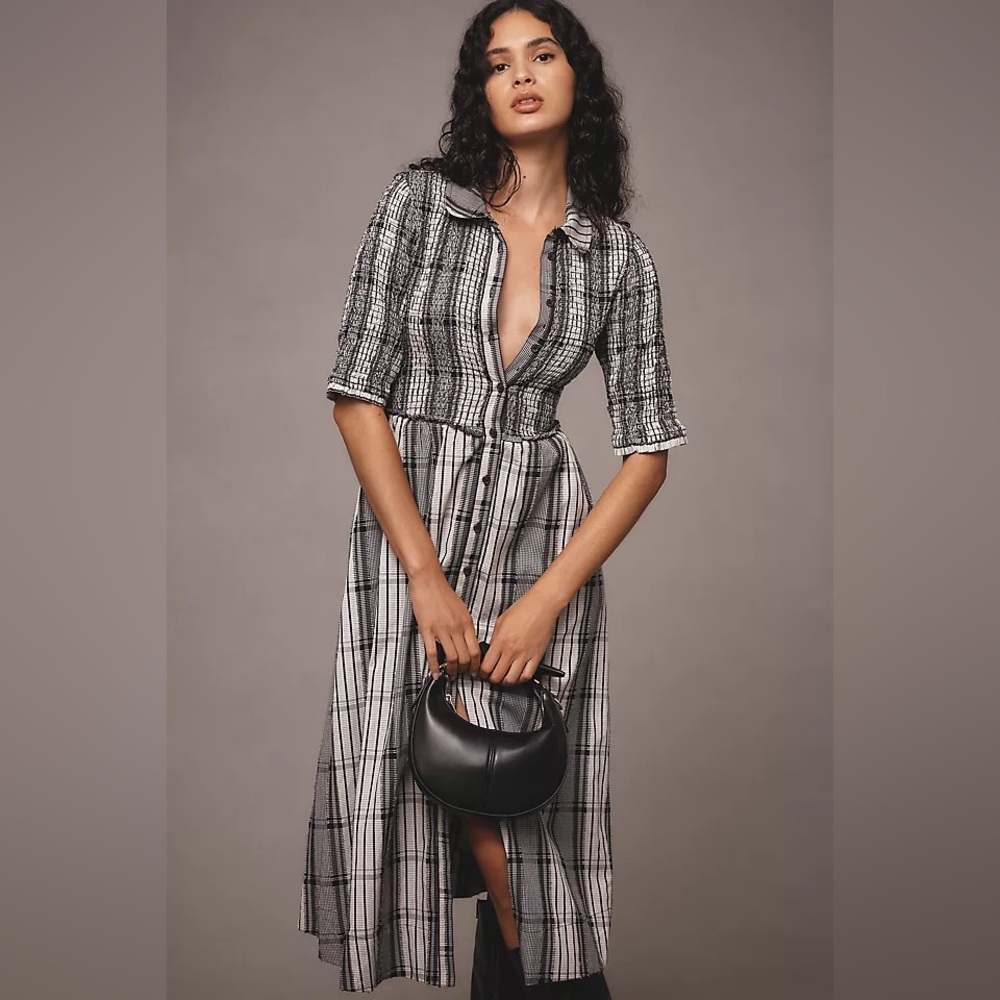 Maeve by Anthropologie Short Sleeve Smocked midi dress